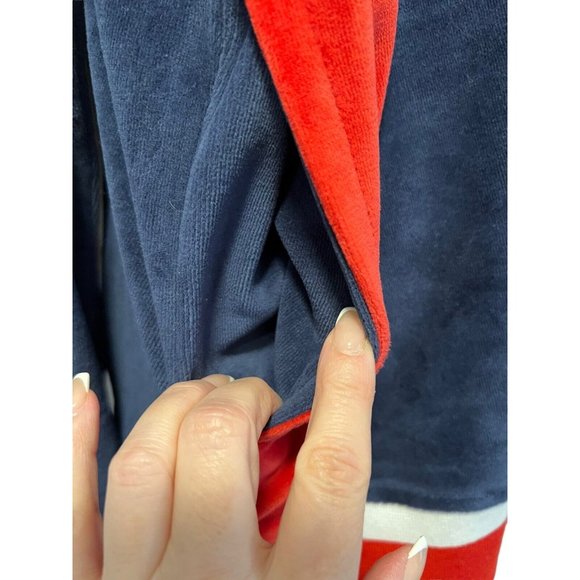 Majestic International Velour Track Suit Jacket Top Navy Red White Zipper NWT - Picture 8 of 13
